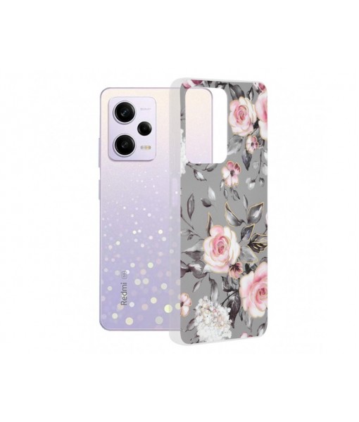 Husa Xiaomi Redmi Note 12 Pro 5G, Tech Marble Series, Bloom Of Ruth Gray